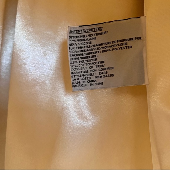 Vintage faux fur trim wool cream coat - Picture 6 of 6